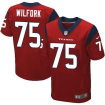 Nike Houston Texans -75 Vince Wilfork Red Alternate Mens Stitched NFL Elite Jersey
