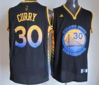 Golden State Warriors -30 Stephen Curry Black Vibe Stitched NBA Jersey