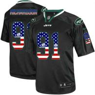 Nike New York Jets -91 Sheldon Richardson Black Men's Stitched NFL Elite USA Flag Fashion Jersey