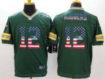 Nike Green Bay Packers #12 Aaron Rodgers Green Team Color Men's Stitched NFL Elite USA Flag Fashion