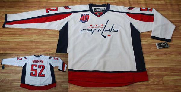 Washington Capitals -52 Mike Green White 40th Anniversary Stitched NHL Jersey