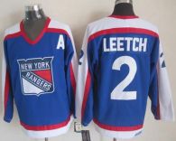 New York Rangers -2 Brian Leetch Blue White CCM Throwback Stitched NHL Jersey