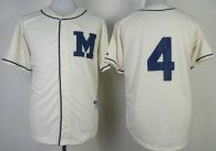 Milwaukee Brewers -4 Paul Molitor Cream 1913 Turn Back The Clock Stitched MLB Jersey