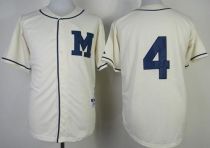 Milwaukee Brewers -4 Paul Molitor Cream 1913 Turn Back The Clock Stitched MLB Jersey