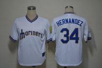 Seattle Mariners #34 Felix Hernandez White Cooperstown Stitched MLB Jersey