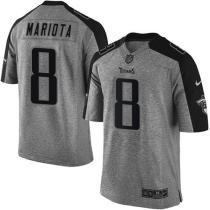 Nike Titans -8 Marcus Mariota Gray Stitched NFL Limited Gridiron Gray Jersey