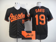 Autographed MLB Baltimore Orioles #19 Chris Davis Black Cool Base Stitched Jersey