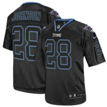 Nike Titans -28 Chris Johnson Lights Out Black Stitched NFL Elite Jersey