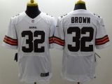Nike Cleveland Browns -32 Jim Brown White Men's Stitched NFL Elite Jersey