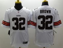 Nike Cleveland Browns -32 Jim Brown White Men's Stitched NFL Elite Jersey