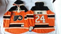 Philadelphia Flyers -24 Matt Read Orange Sawyer Hooded Sweatshirt Stitched NHL Jersey