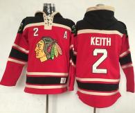 Chicago Blackhawks -2 Duncan Keith Red Sawyer Hooded Sweatshirt Stitched NHL Jersey