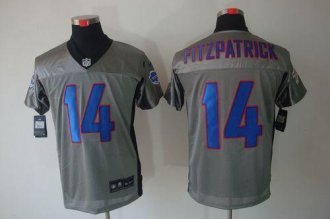 Nike Bills -14 Ryan Fitzpatrick Grey Shadow Stitched NFL Elite Jersey