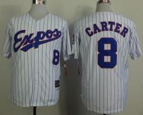 Mitchell And Ness 1982 Expos -8 Gary Carter White Black Strip Throwback Stitched MLB Jersey