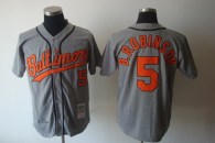 Mitchell and Ness Baltimore Orioles #5 Brooks Robinson Grey Stitched Throwback MLB Jersey