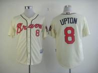 Atlanta Braves #8 Justin Upton Cream Alternate Cool Base Stitched MLB Jersey