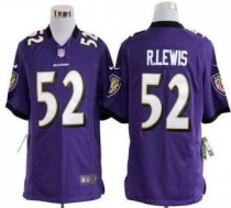 Nike Ravens -52 Ray Lewis Purple Team Color Stitched NFL Game Jersey