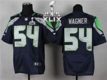 Nike Seattle Seahawks #54 Bobby Wagner Steel Blue Team Color Super Bowl XLIX Men's Stitched NFL Elit
