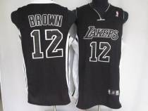 Los Angeles Lakers -12 Shannon Brown Stitched Black Shadow NBA Jersey