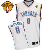 Oklahoma City Thunder -0 Russell Westbrook White Finals Patch Stitched NBA Jersey