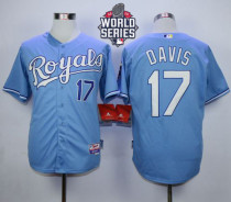 Kansas City Royals -17 Wade Davis Light Blue Alternate 1 Cool Base W 2015 World Series Patch Stitche