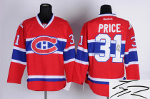 Autographed Montreal Canadiens -31 Carey Price Stitched Red New CA NHL Jersey