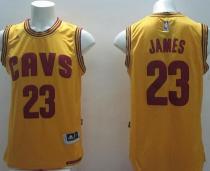 Revolution 30 Cleveland Cavaliers -23 LeBron James Yellow Alternate Stitched NBA Jersey
