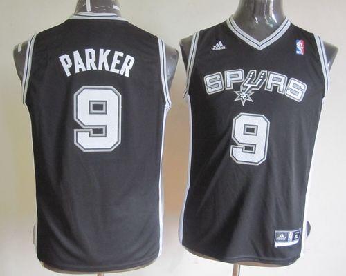 San Antonio Spurs #9 Tony Parker Black Youth Stitched NBA Jersey