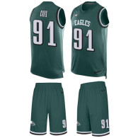 Eagles -91 Fletcher Cox Midnight Green Team Color Stitched NFL Limited Tank Top Suit Jersey
