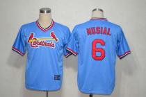 Mitchell And Ness St Louis Cardinals #6 Stan Musial Light Blue Throwback Stitched MLB Jersey