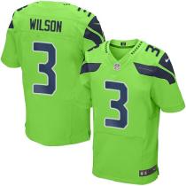 Nike Seahawks -3 Russell Wilson Green Stitched NFL Elite Rush Jersey