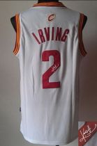 Revolution 30 Autographed Cleveland Cavaliers -2 Kyrie Irving White Stitched NBA Jersey