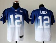 Nike Indianapolis Colts #12 Andrew Luck Royal Blue  White Men's Stitched NFL Elite Fadeaway Fashion