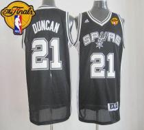 Revolution 30 San Antonio Spurs -21 Tim Duncan Black Finals Patch Stitched NBA Jersey