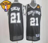 Revolution 30 San Antonio Spurs -21 Tim Duncan Black Finals Patch Stitched NBA Jersey