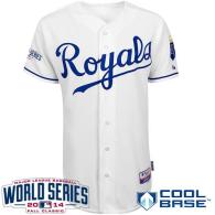 Kansas City Royals Blank White Cool Base W 2014 World Series Patch Stitched MLB Jersey