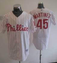 Philadelphia Phillies #45 Pedro Martinez Stitched White Red Strip MLB Jersey