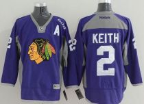 Chicago Blackhawks -2 Duncan Keith Purple Practice Stitched NHL Jersey
