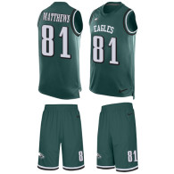 Eagles -81 Jordan Matthews Midnight Green Team Color Stitched NFL Limited Tank Top Suit Jersey
