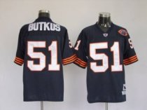 Mitchell and Ness Bears -51 Dick Butkus Blue With Big Number Bear Patch Stitched Throwback NFL Jerse