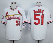 St Louis Cardinals #51 Willie McGee White 1982 Turn Back The Clock Stitched MLB Jersey