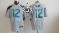 Nike Seattle Seahawks #12 Fan Grey Alternate Super Bowl XLIX Men‘s Stitched NFL Elite Jersey