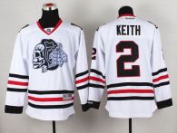 Chicago Blackhawks -2 Duncan Keith White White Skull Stitched NHL Jersey