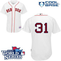 Boston Red Sox #31 Jon Lester White Cool Base 2013 World Series Patch Stitched MLB Jersey