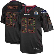 Nike Houston Texans -99 JJ Watt Black With Hall of Fame 50th Patch Mens Stitched NFL Elite Camo Fash
