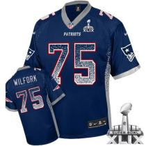 Nike New England Patriots -75 Vince Wilfork Navy Blue Team Color Super Bowl XLIX Mens Stitched NFL E