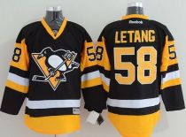Pittsburgh Penguins -58 Kris Letang Black Alternate Stitched NHL Jersey