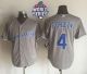 Kansas City Royals -4 Alex Gordon New Grey Cool Base W 2015 World Series Patch Stitched MLB Jersey