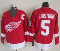Detroit Red Wings -5 Nicklas Lidstrom Red CCM Throwback Stitched NHL Jersey