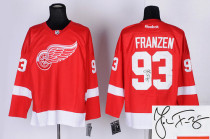 Autographed Detroit Red Wings -93 Johan Franzen Red Stitched NHL Jersey